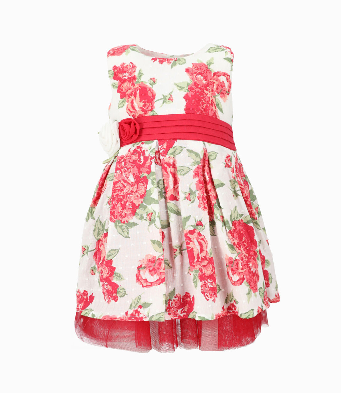 Vestido bebé niña con lazo 3 meses / Rojo