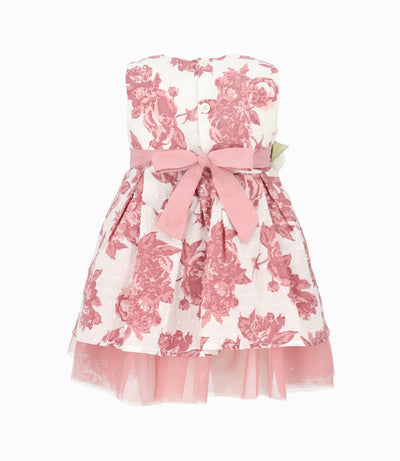 Vestido bebé niña con lazo 3 meses / Palo Rosa