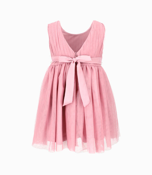 Vestido bebé niña con perlas 3 meses / Palo Rosa