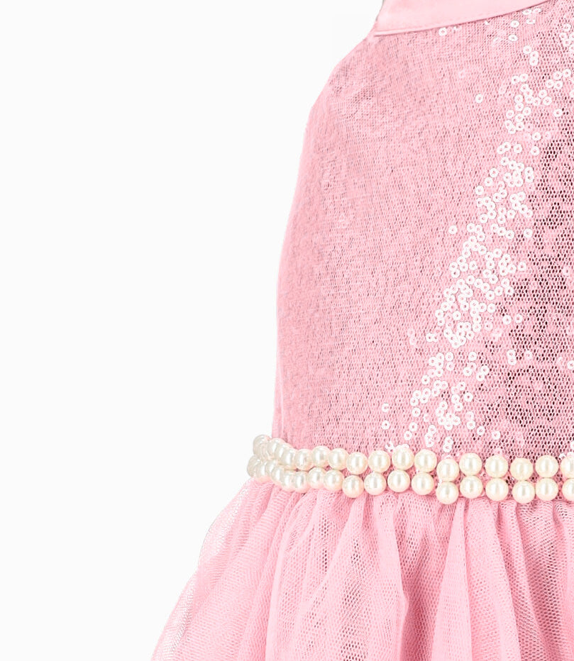 Vestido bebé niña con perlas 3 meses / Palo Rosa