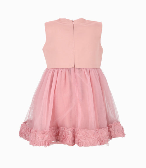 Vestido bebé niña con tul 3 meses / Palo Rosa