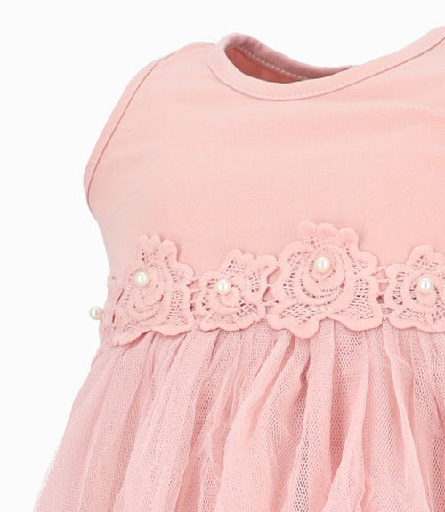 Vestido bebé de tul 3 meses / Rosado