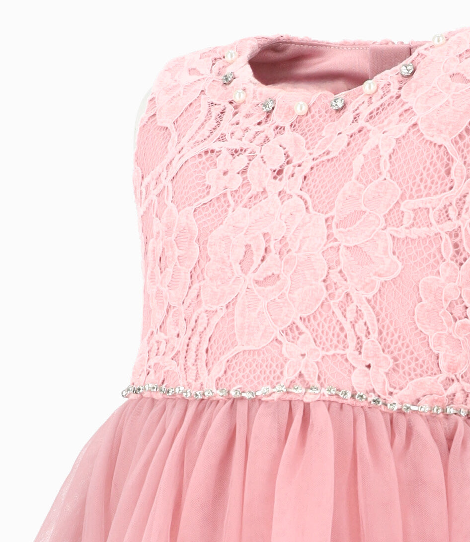 Vestido bebé niña con flores 3 meses / Palo Rosa