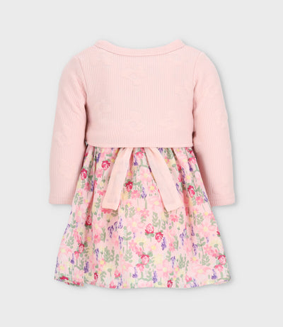 Vestido bebé floreado con bolero 3 meses / Rosado