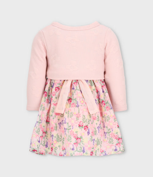 Vestido bebé floreado con bolero 3 meses / Rosado