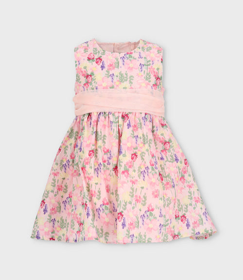 Vestido bebé floreado con bolero 3 meses / Rosado