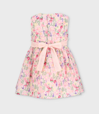 Vestido bebé floreado con bolero 3 meses / Rosado