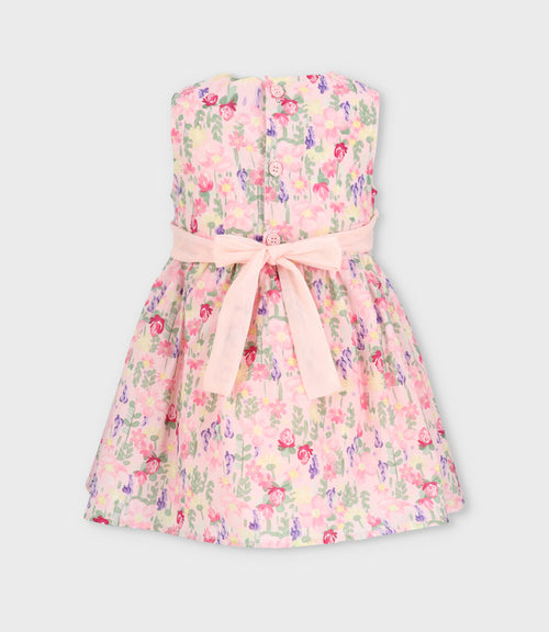 Vestido bebé floreado con bolero 3 meses / Rosado