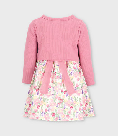 Vestido bebé floreado con bolero 3 meses / Blanco