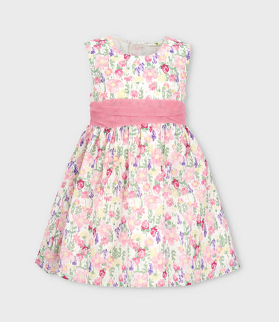 Vestido bebé floreado con bolero 3 meses / Blanco