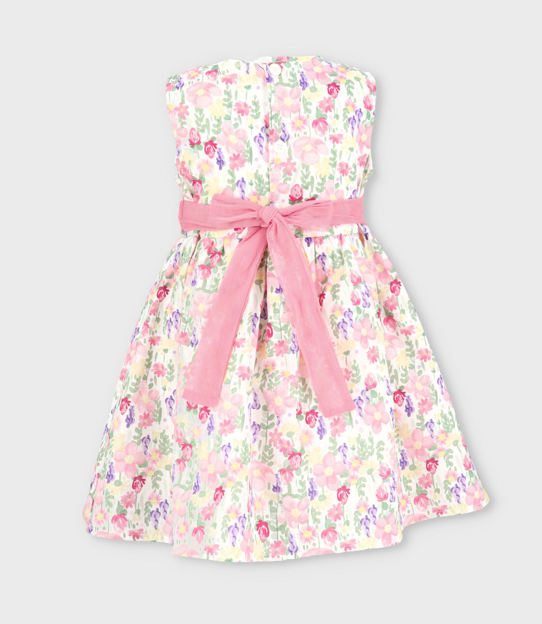 Vestido bebé floreado con bolero 3 meses / Blanco