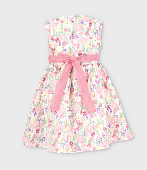 Vestido bebé floreado con bolero 3 meses / Blanco