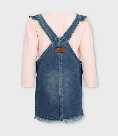 Vestido bebé de denim 3 meses / Azul Marino