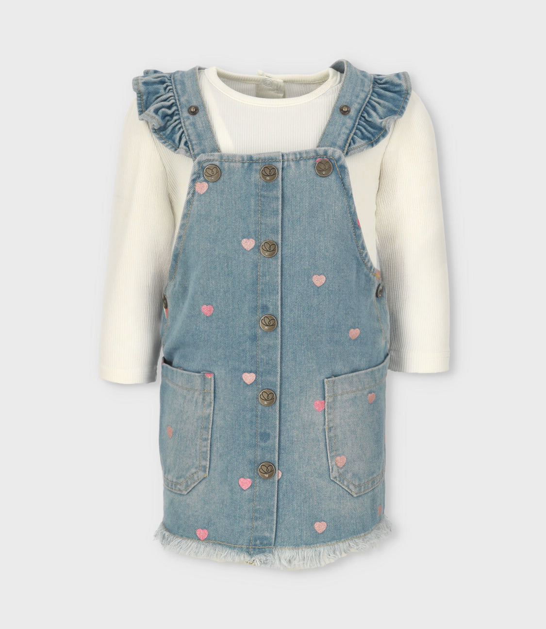 Vestido bebé de denim 3 meses / Celeste