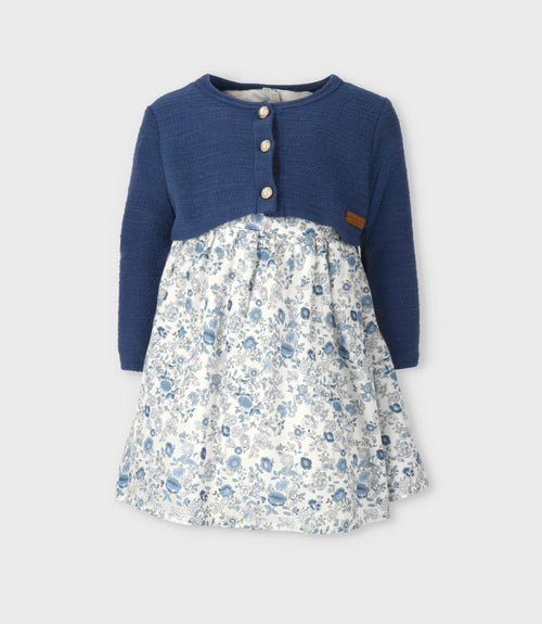 Vestido bebé floreado 3 meses / Azul Marino