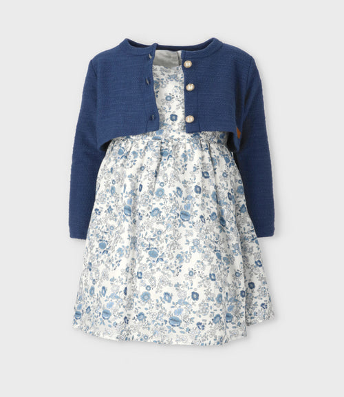 Vestido bebé floreado 3 meses / Azul Marino