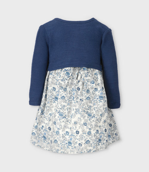 Vestido bebé floreado 3 meses / Azul Marino