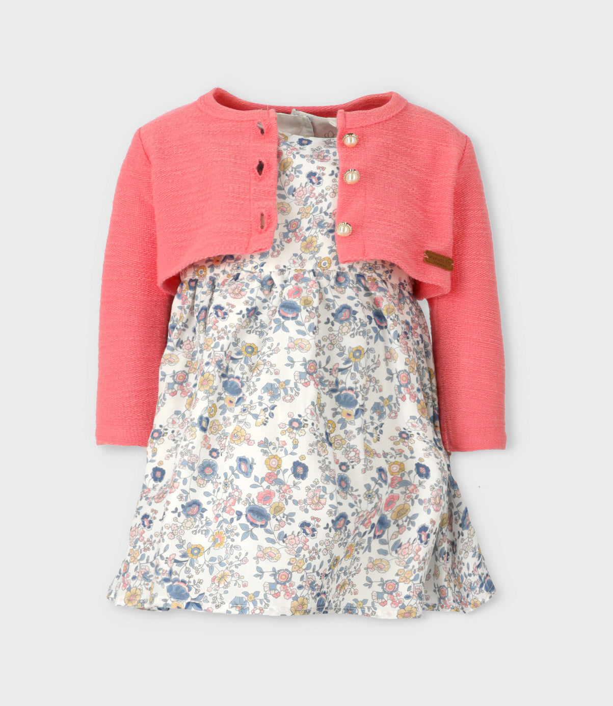 Vestido bebé floreado 3 meses / Coral