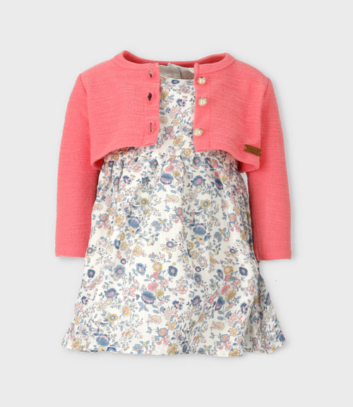 Vestido bebé floreado 3 meses / Coral