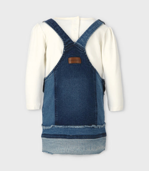 Vestido bebé aplicación de flores 3 meses / Azul Marino