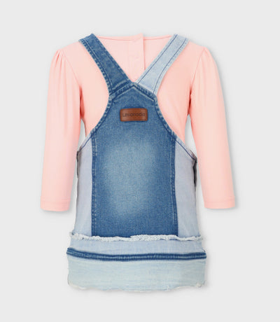 Vestido bebé aplicación de flores 3 meses / Celeste