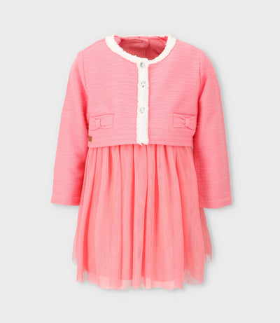 Vestido bebé con bolero 3 meses / Coral