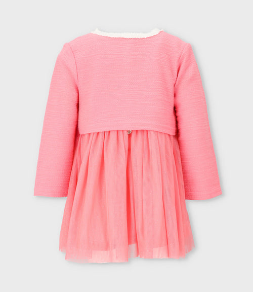 Vestido bebé con bolero 3 meses / Coral