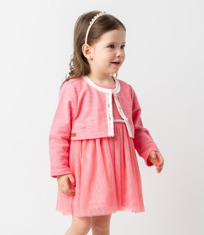 Vestido bebé con bolero 3 meses / Coral