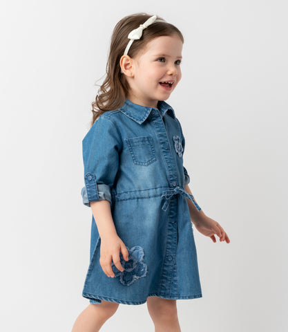 Vestido bebé aplicación de flores