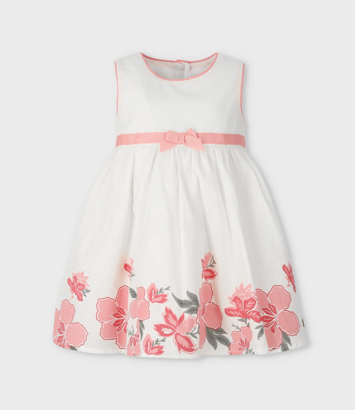 Vestido bebé con flores 3 meses / Blanco