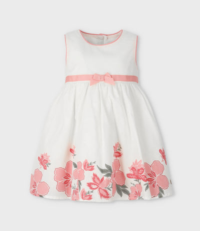 Vestido bebé con flores 3 meses / Blanco
