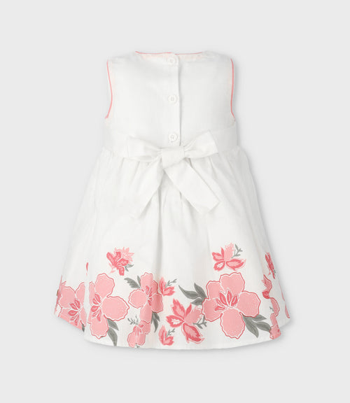 Vestido bebé con flores 3 meses / Blanco