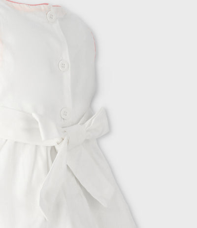 Vestido bebé con flores 3 meses / Blanco