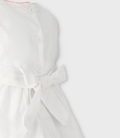 Vestido bebé con flores 3 meses / Blanco