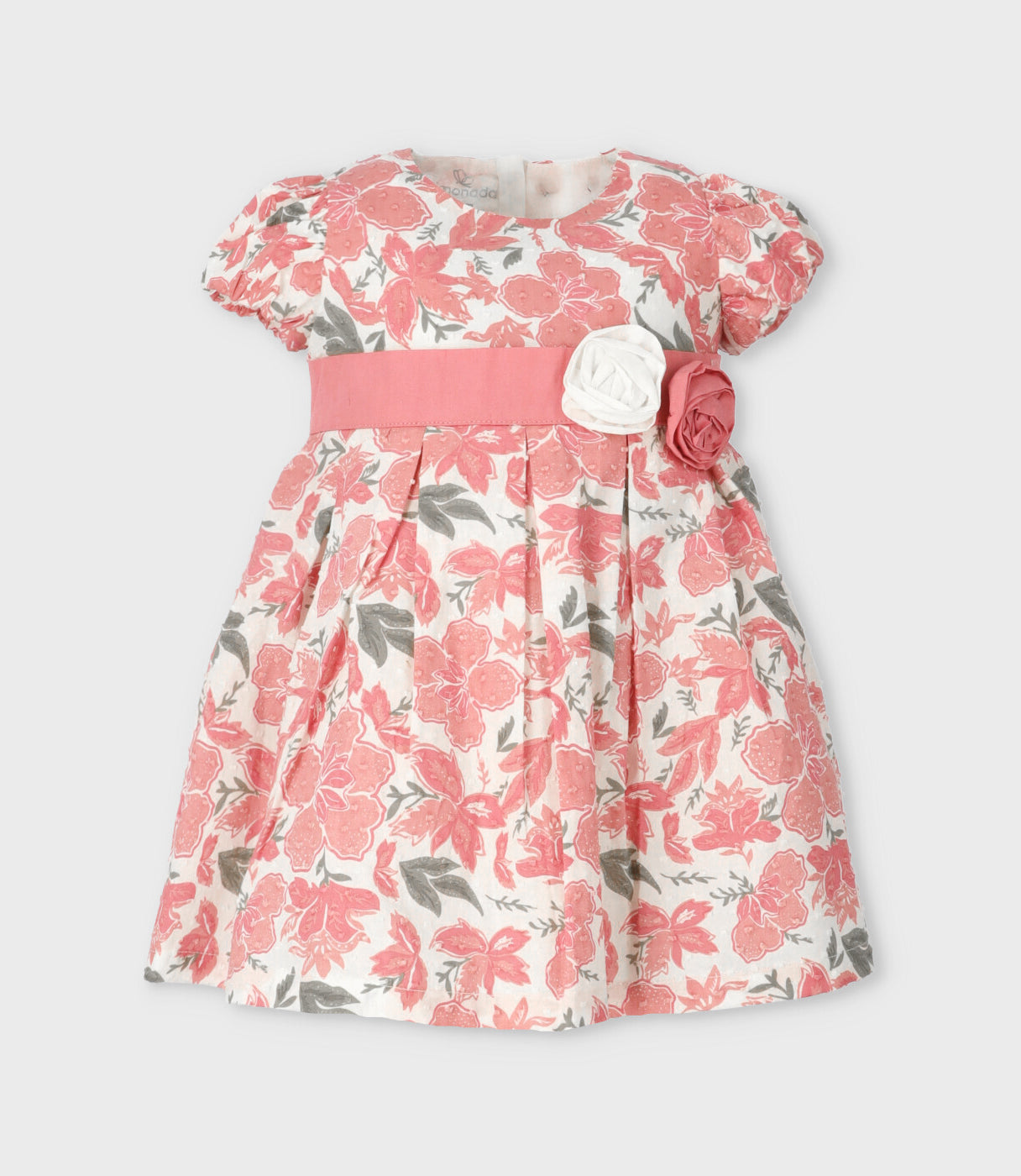 Vestido bebé floreado 3 meses / Coral