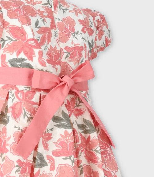 Vestido bebé floreado 3 meses / Coral