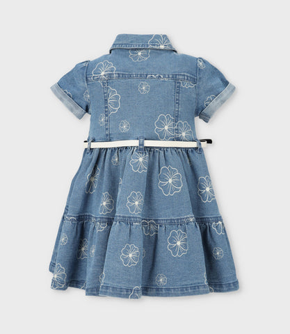 Vestido bebé de denim con flores