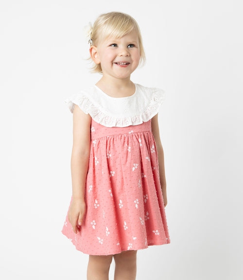 Vestido bebé con vuelos y flores