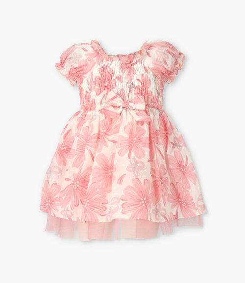 Vestido bebé floreado 3 meses / Rosado