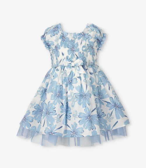 Vestido bebé floreado 3 meses / Celeste