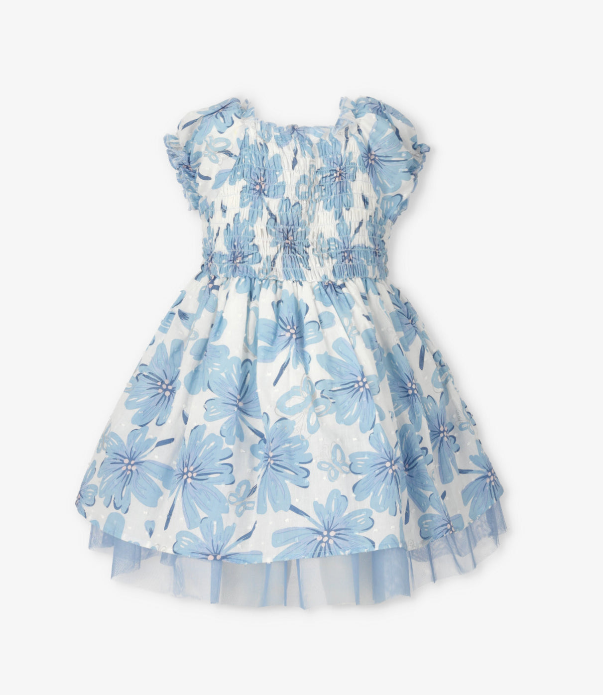 Vestido bebé floreado 3 meses / Celeste
