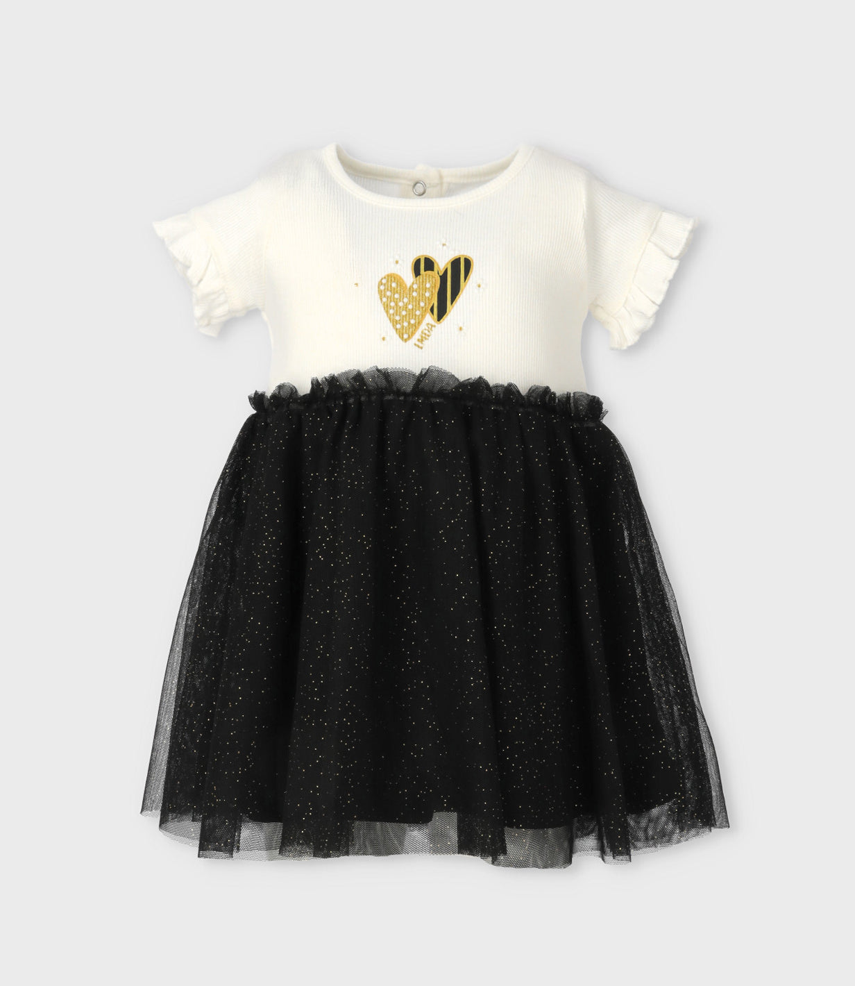 Vestido bebé acanalado 3 meses / Negro