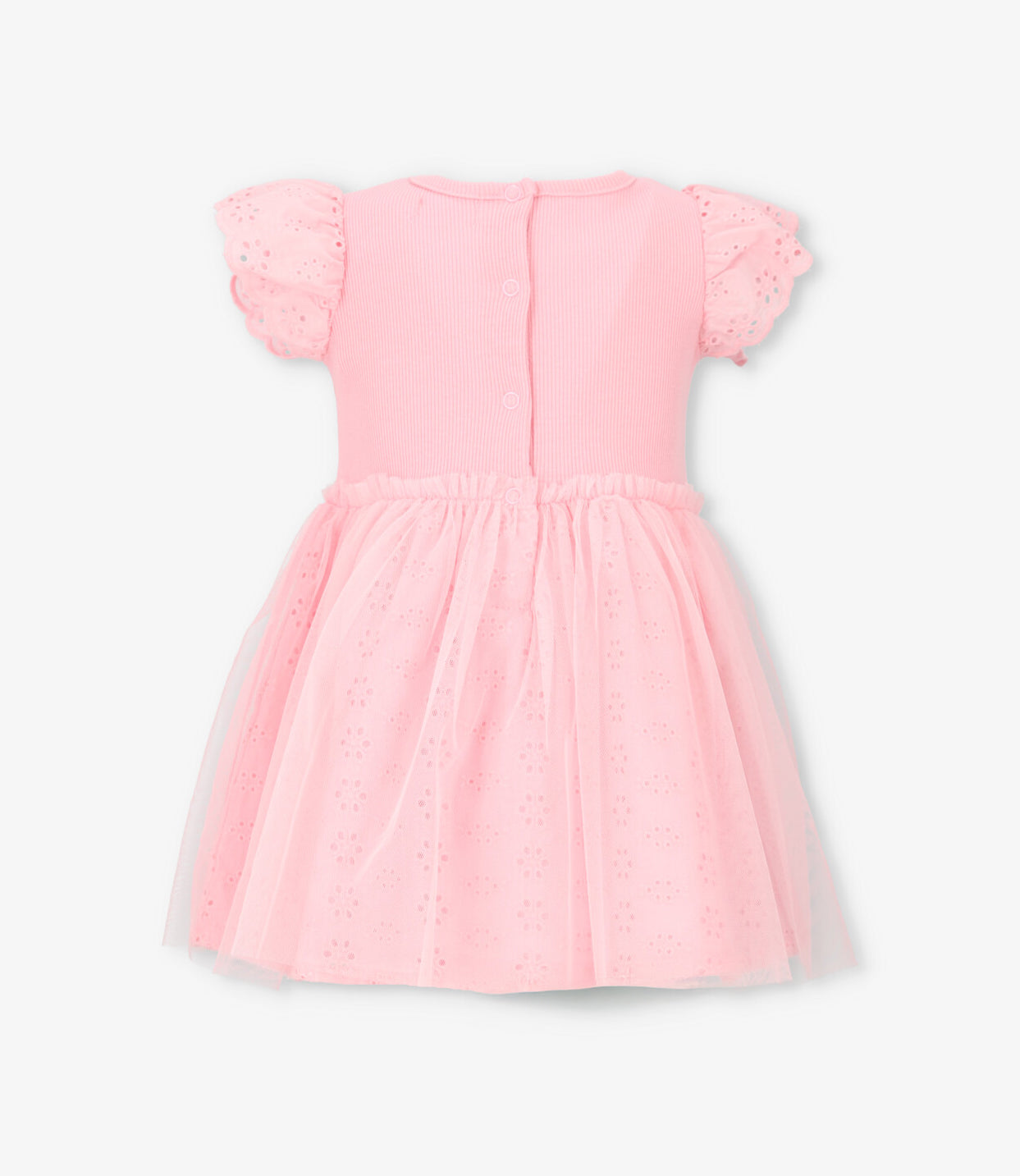 Vestido bebé tull borado 3 meses / Rosado