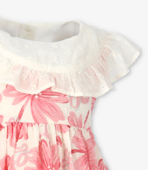 Vestido bebé floreado 3 meses / Rosado