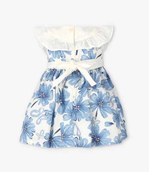Vestido bebé floreado 3 meses / Celeste