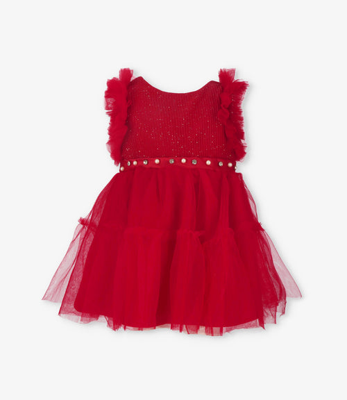Vestido bebé con vuelos 3 meses / Rojo
