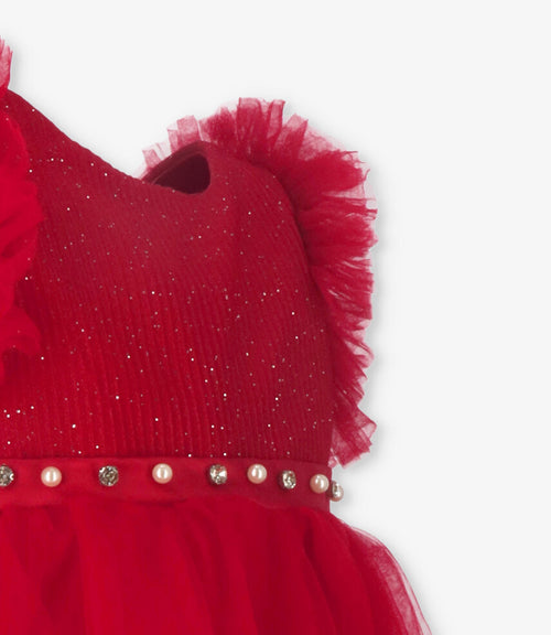 Vestido bebé con vuelos 3 meses / Rojo