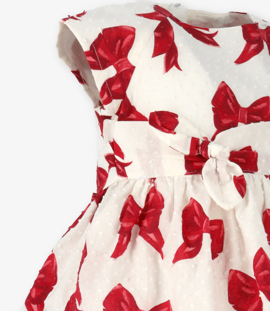 Vestido bebé con lazos 3 meses / Rojo