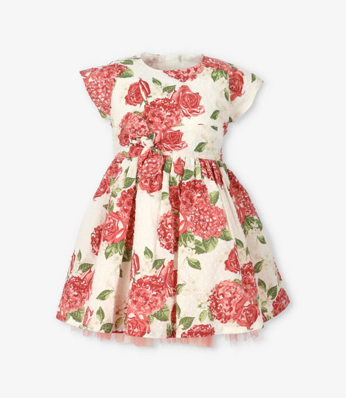 Vestido bebé con flores 3 meses / Coral