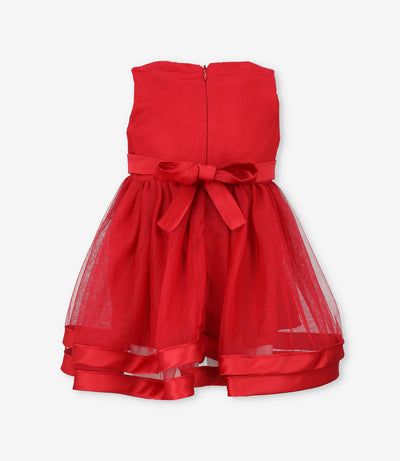 Vestido bebé con aplicación de perlas 3 meses / Rojo